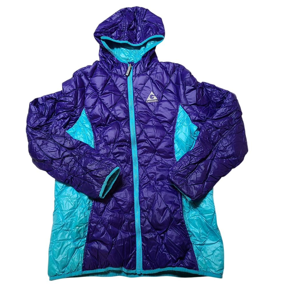 Gerry Puffer Insulated Fillpower 650 Snow Jacket Size L 14/16 Purple Blue